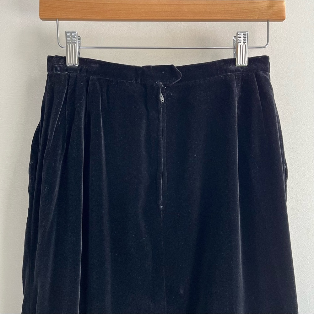 Vintage 1960s Sloat NYC Union Made Plush Velvet Column Maxi Skirt Black 0 - Picture 5 of 6